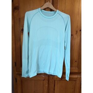 Lululemon Women's 10 Swiftly Tech Long Sleeve LS Top Shirt Blue Running Yoga